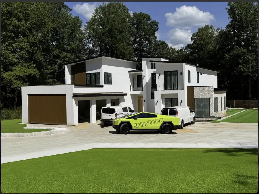 Newly renovated North Atlanta home with James Hardie siding by Siding Depot